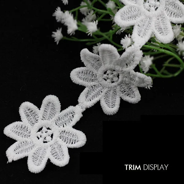 Вышитая ткань Венеция кружевная лента для аппликации Скрапбукинг Белая отделка