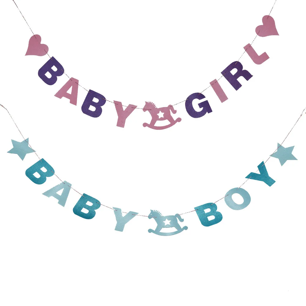 Баннеры бумажные 3 м It's A Boy Girl Декорации для первого дня рождения и крещения