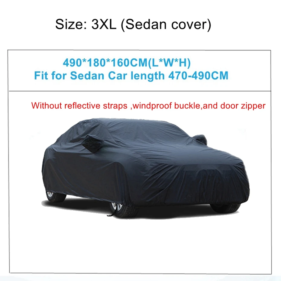 3XL-490x180x160 X Autohaux Универсальный Полный чехол для автомобиля крытые наружные автомобильные чехлы Снежный лед водонепроницаемый защита от пыли защита от солнца УФ-защита для всех сезонов - Название цвета: 3XL-490x180x160