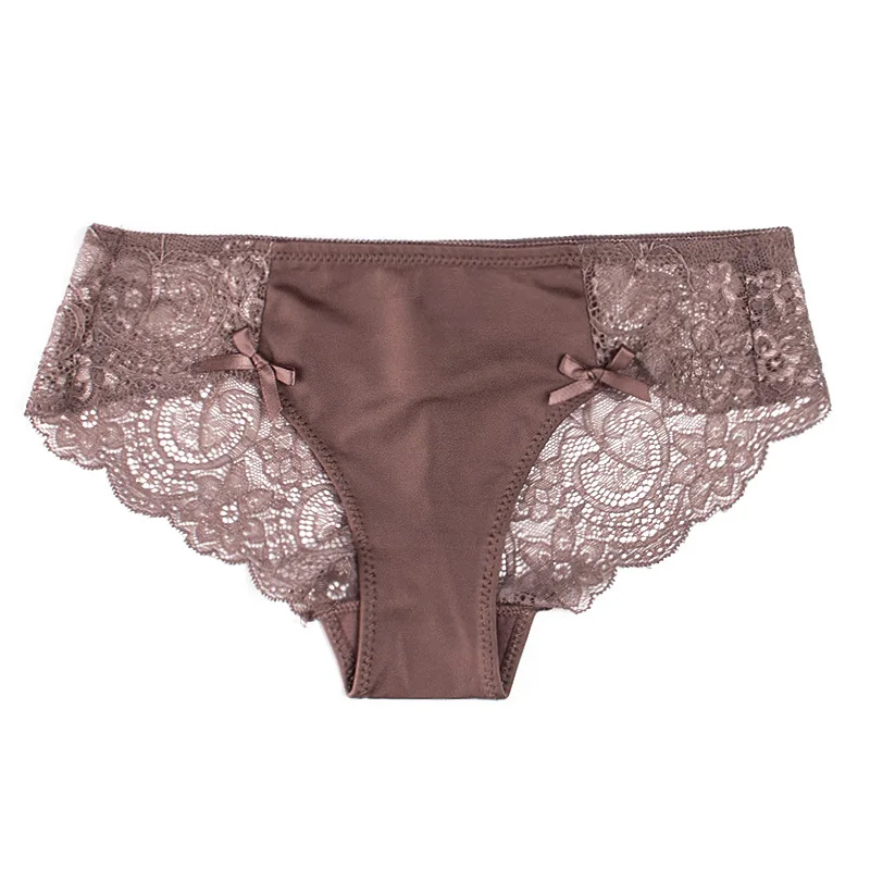 

Sexy Underwear Women's Lace Panties Seamless Low Waist Briefs Nylon Silk Breathable Female Cotton Comfortable Hollow Lingerie