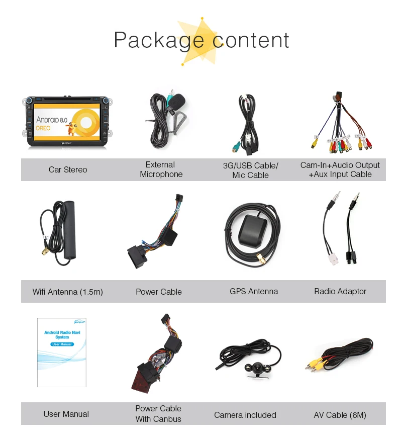 Pumpkin 2 Din 8 ''Android 8,0 автомобильный dvd-плеер gps навигация для VW/Skoda/Seat/Golf автомобиль радио стерео 4 Гб ram Wifi 4G DAB+ головное устройство