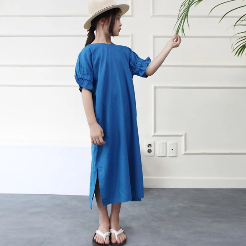 Девушки Макси платье Лето 2019 вечерние праздничное хлопковое детское с открытой