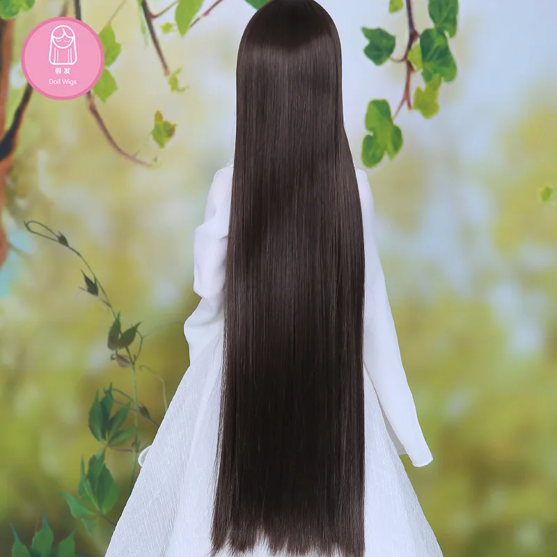 Парик для куклы BJD 1/3 ручная работа diy длинные прямые волосы коричневый черный цвета волосы для зарядки дополнительные L07#22-24 см аксессуары для куклы