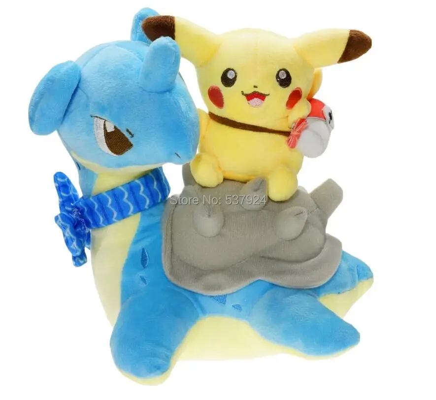 Новая плюшевая кукла Pikachu верховой езды Lapras 8 дюймов 20 см|Персонажи мультфильмов и