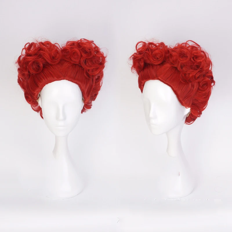 Halloween Alice in Wonderland Red Queen Cosplay Wig Role Play of Hearts Hair for Women Carnival Party | Тематическая одежда и