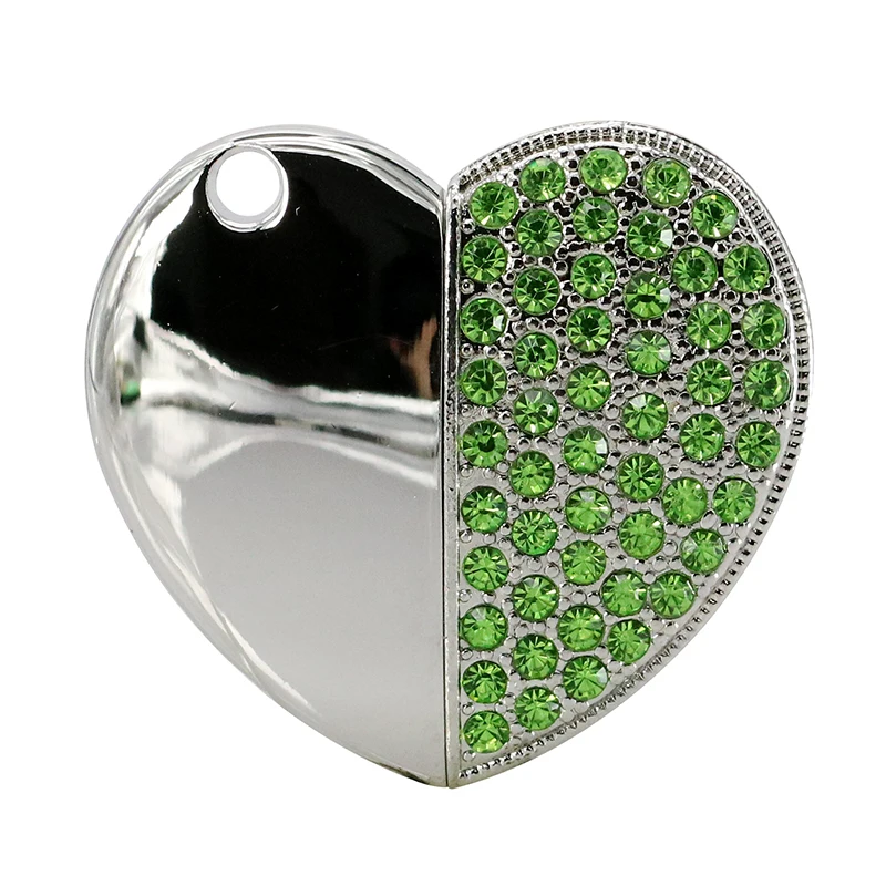 Usb флэш-накопитель ювелирное изделие в виде сердца с украшением кристаллов