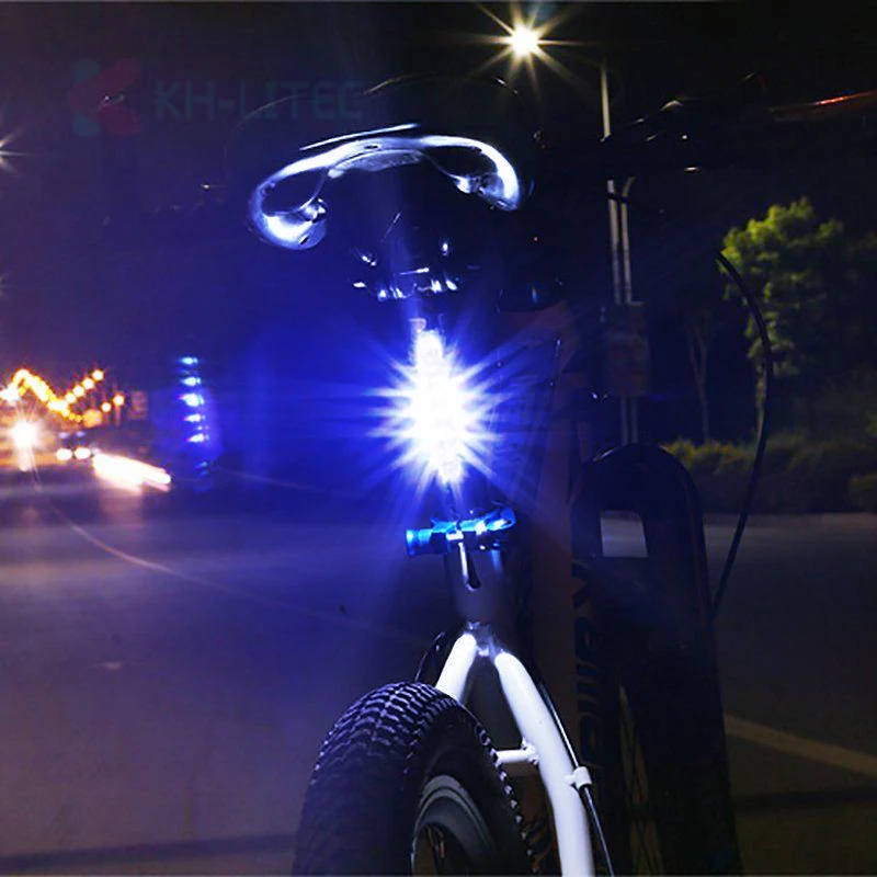 KHLITEC велосипедный задний светильник USB Перезаряжаемый 5LED задний светильник безопасность заднего хвоста Предупреждение велосипедный задний светильник портативный флэш-светильник