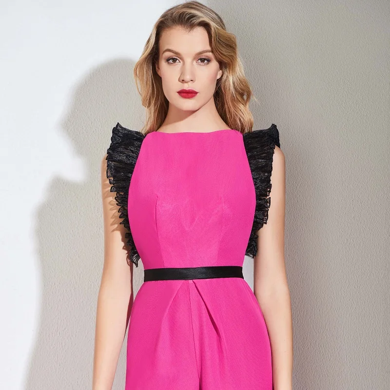 

Tanpell jumpsuit prom dresses dark plum short sleeves floor length a line dress women formal evening party custom long prom gown