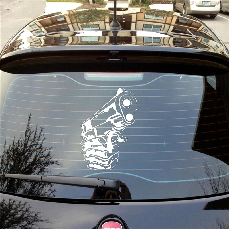 Three Ratels TZ-837 20*13.8cm 1-5 Pieces Car Sticker Mafia Gun Auto Stickers Removable