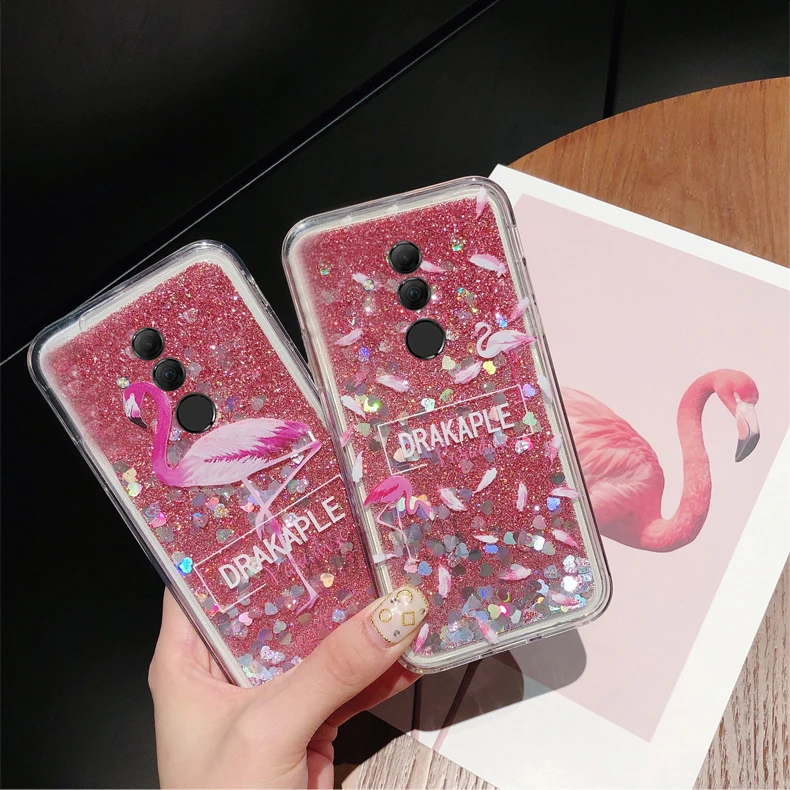Блеск динамическая жидкость чехол для huawei P Smart плюс Y5 Y6 P20 P30 Коврики 20 Lite Nova 3i 3 4 Y9 Honor 8X 7A 7C Pro крышка
