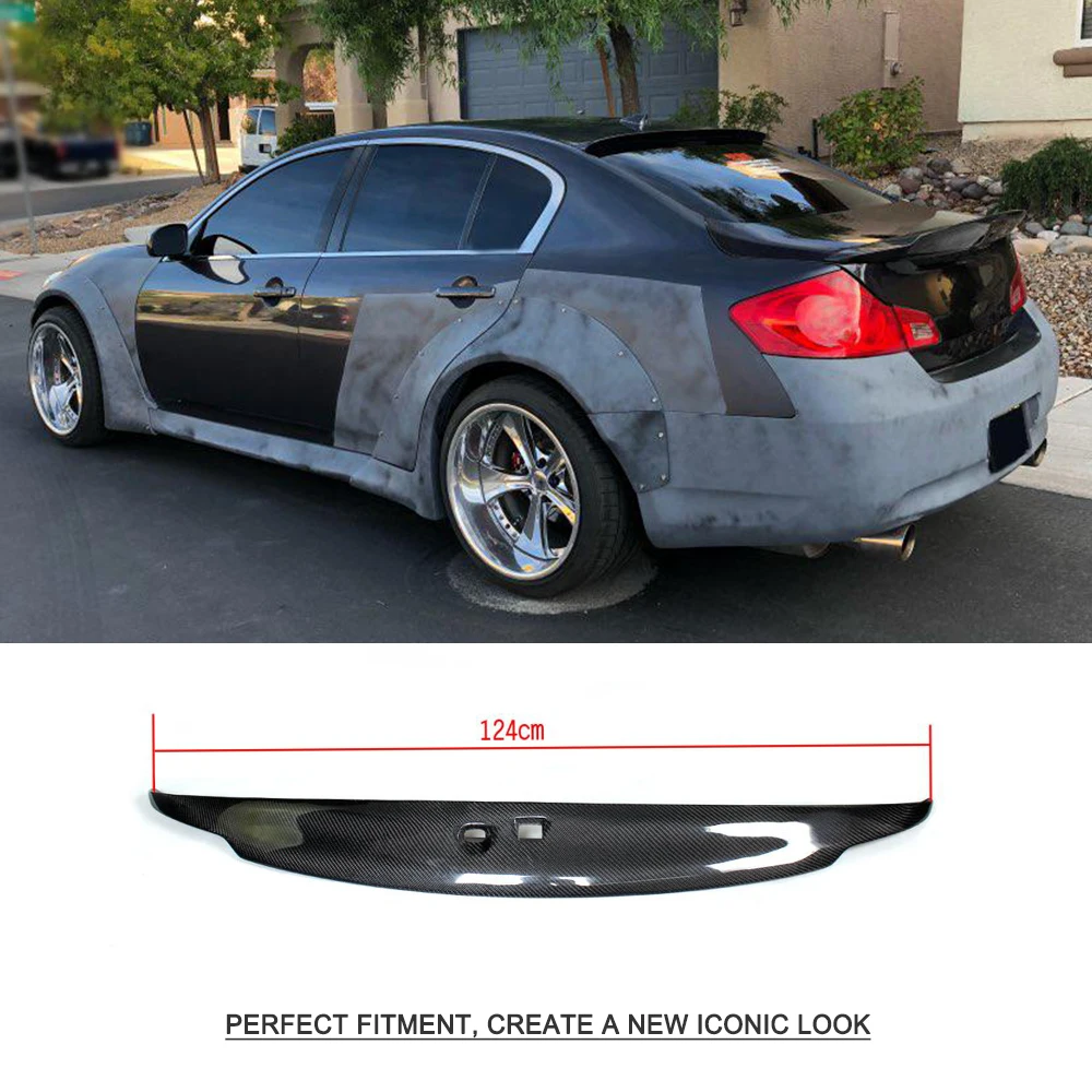 Для Infiniti G37 4 двери база седан 2009-2013 G25 2011-2012 углеродного волокна/FRP Неокрашенный задний багажник спойлер крыла
