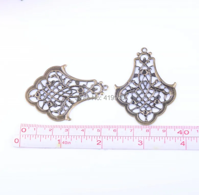 Филигранные соединители для обертывания в виде цветов бронзового цвета shipping-50Pcs