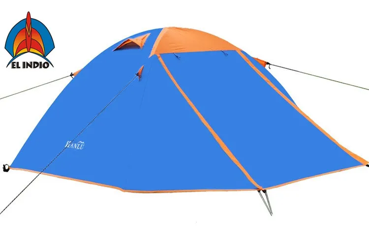 EL INDIO Outdoor double decker camping equipment, aluminum rod, fast open rainproof camp tent HL5523