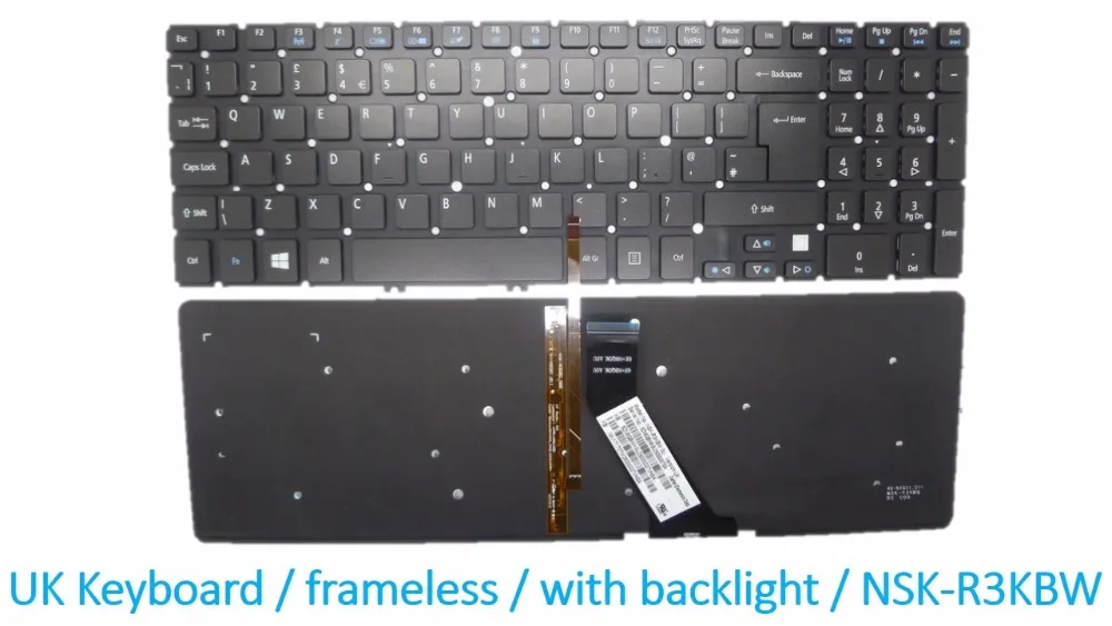 UK/US клавиатура для ноутбука ACER Aspire nautilus M3 581 MP 11F53SU 528W 0KN0 762RU2212 NK.I1713.053 ру SG 57530 2BA M5 V5 5