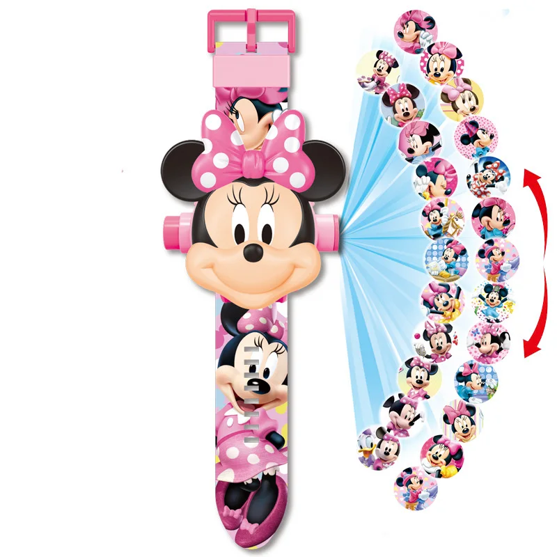 MInnie no box Новые детские наручные часы с 3D проекцией Человека-паука, Железного человека, детские часы с рисунком Микки Мауса для девочек, цифровые наручные часы, мужские часы - Цвет: MInnie no box