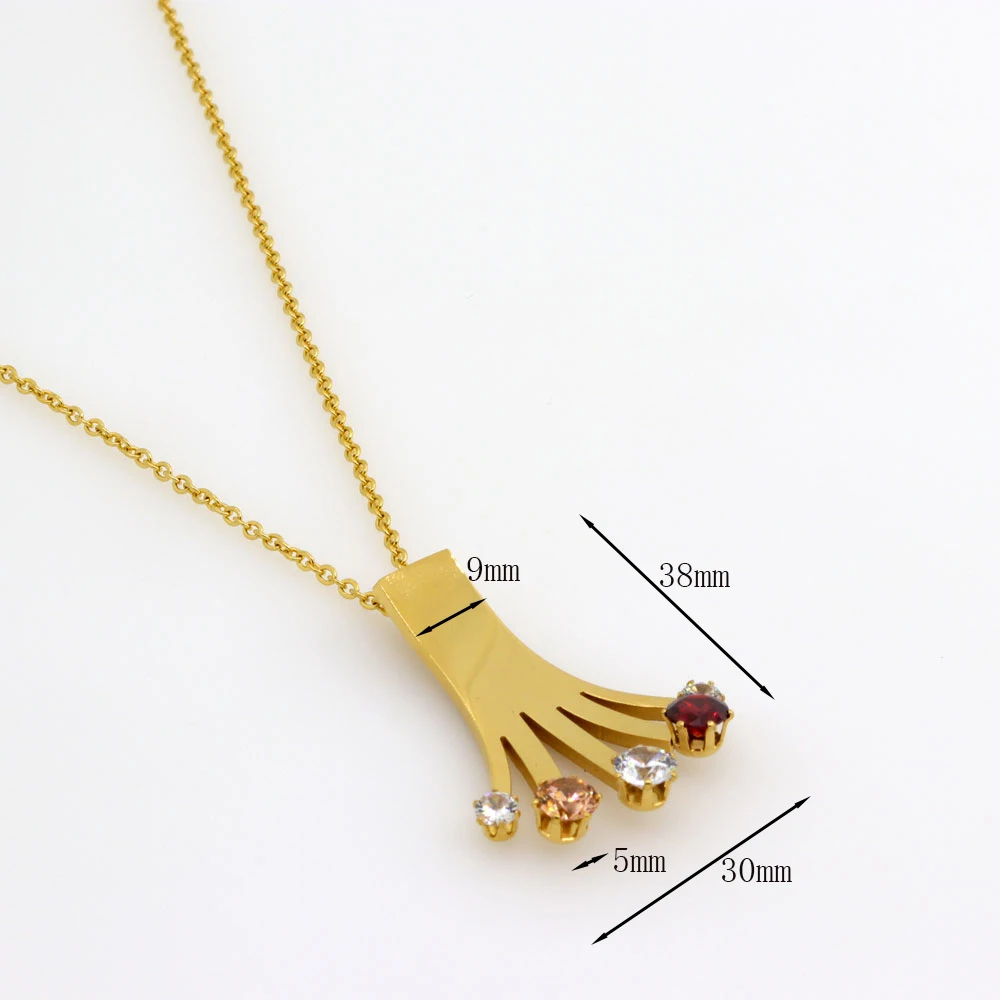 Женский ювелирный бренд золотой цвет Пальма форма кубического циркония кулон