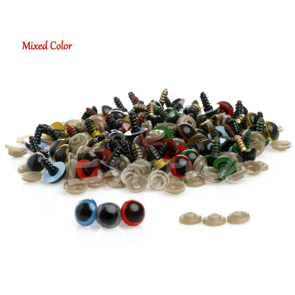 Mixed Color Милые пластиковые безопасные глаза 14 мм для куклы плюшевого мишки, Кукольное ремесло 100 шт APR25_17# A - Цвет: Mixed Color