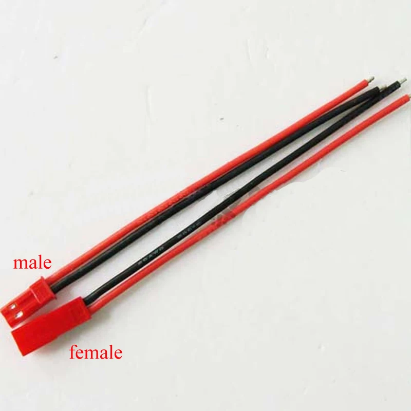 20PCS 20AWG Silicone Line JST Plug Cable Connector Wire 10cm Male Female Cord for Battery ESC RC Drone Aircraft Spare Parts | Игрушки и