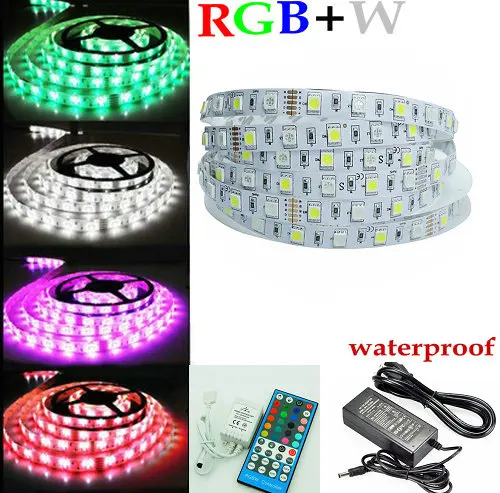 5M RGBW SMD5050 гибкий светодиодный полосы Веревка освещение RGB + W и белый цвет