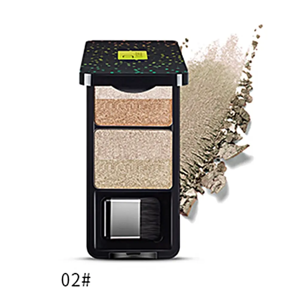 type 2 Портативная двухцветная Женская Палитра теней для макияжа, стойкая водостойкая палитра теней для век, блестящая косметика - Цвет: type 2