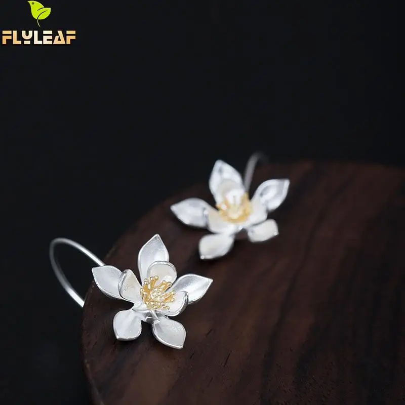 Висячие серьги Flyleaf из 100% стерлингового серебра 925 пробы золотистого цвета с
