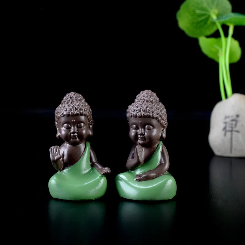 Микро пейзаж Смола DIY самурайский монах буддийские предметы статуэтки Будды