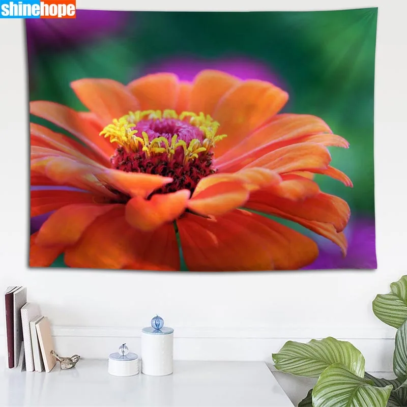 Gerbera цветы на заказ гобелен настенный гобелен Настенное подвесное одеяло спальня фермерский дом Декор богемное украшение дома