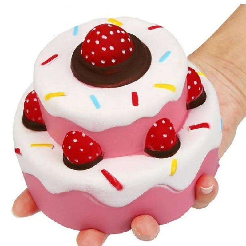 Сладкая игрушка Mochi Squishy Jumbo клубничный торт Ароматизированная очень медленно