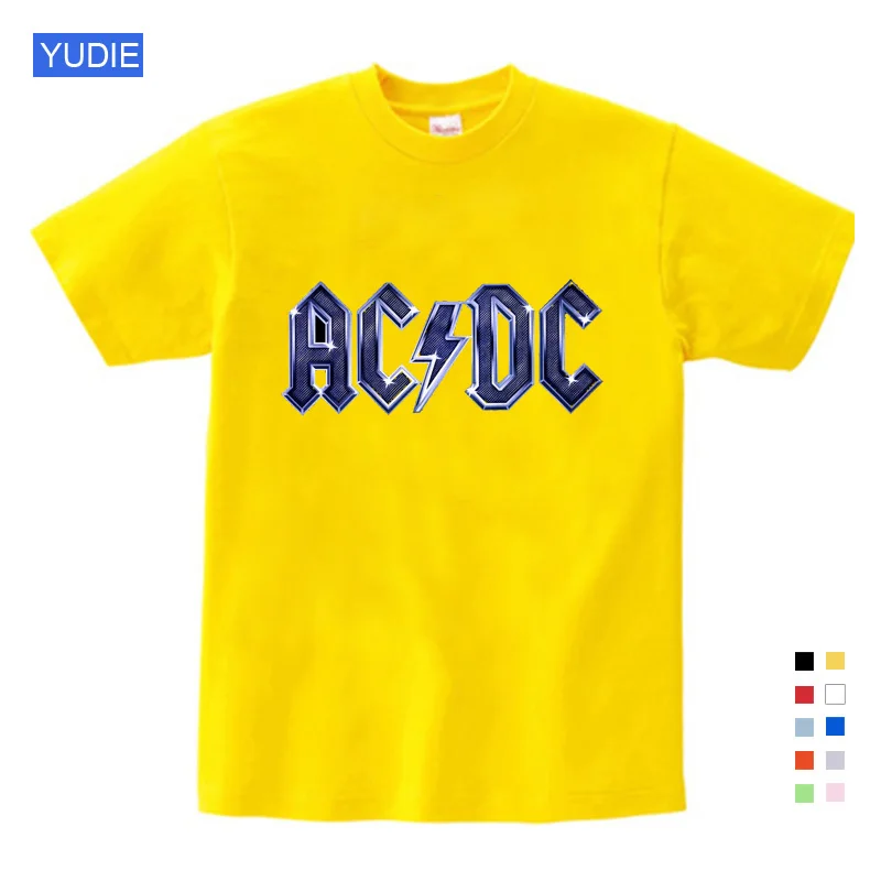 ACDC, Детская футболка детская ACDC футболка в стиле рок, Повседневная футболка с короткими рукавами для мальчиков и девочек, детские топы унисекс, одежда для малышей YUDIE