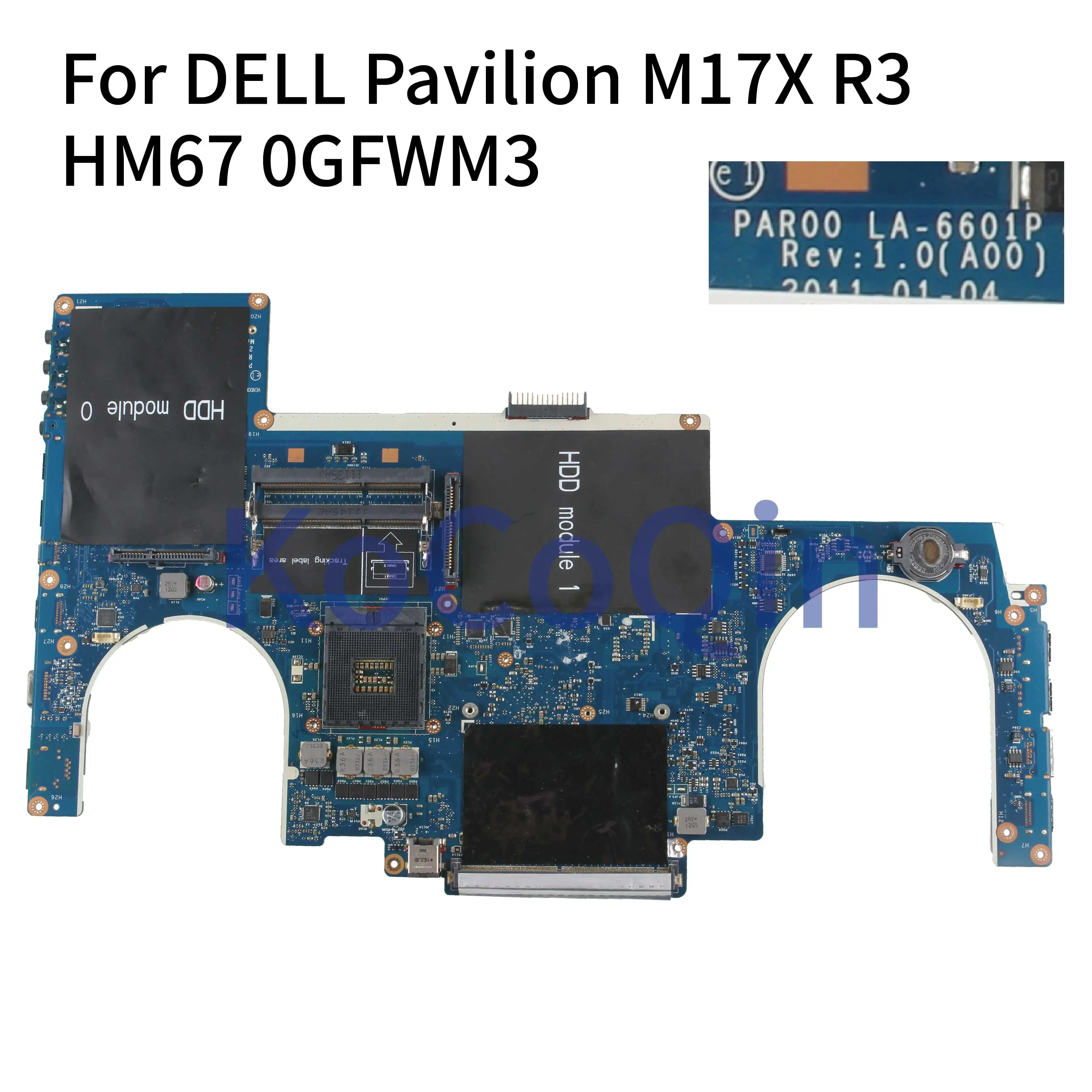 KoCoQin ноутбук материнская плата для Dell Alienware M17X R3 HM67 материнская плата CN-0GFWM3 0GFWM3 PAR00 LA-6601P