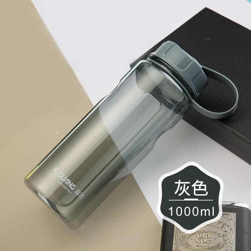 1000ml Gray 600 мл/2000 мл/пластиковая чашка для воды мл Высокое качество большой ёмкость 1000 портативный пространство чашки Спорт на открытом воздухе чайник - Цвет: 1000ml Gray
