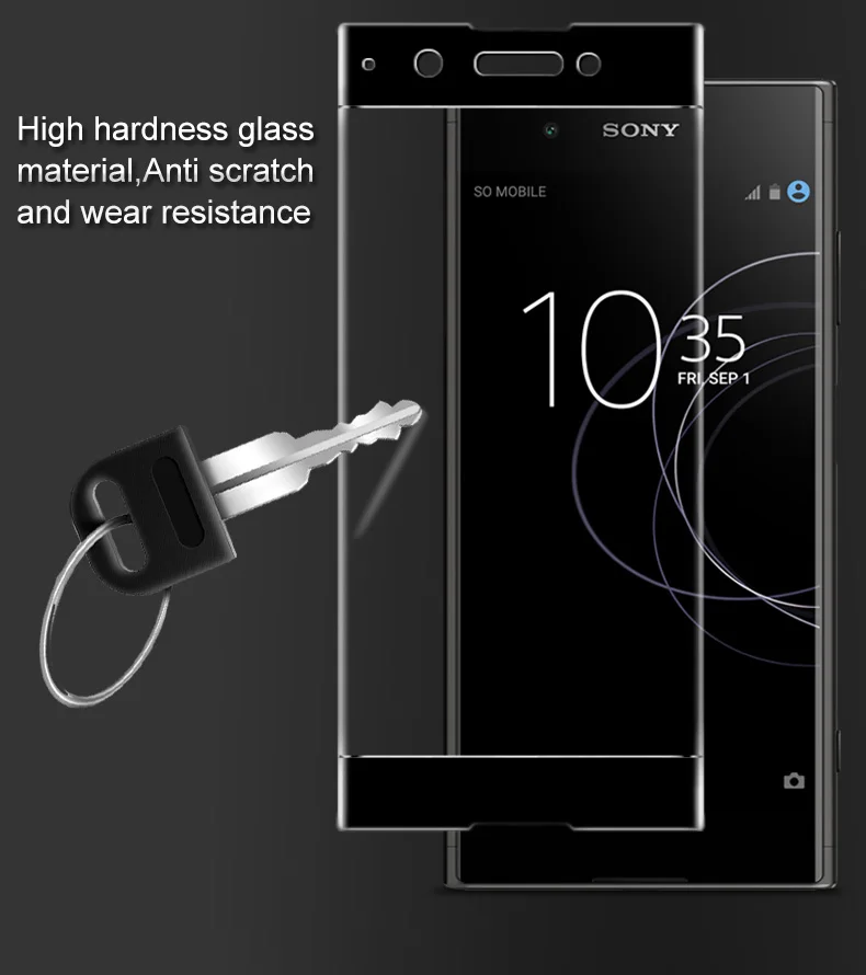 Защитное стекло для Sony Xperia XA1 Plus пленка из закаленного стекла с полным покрытием