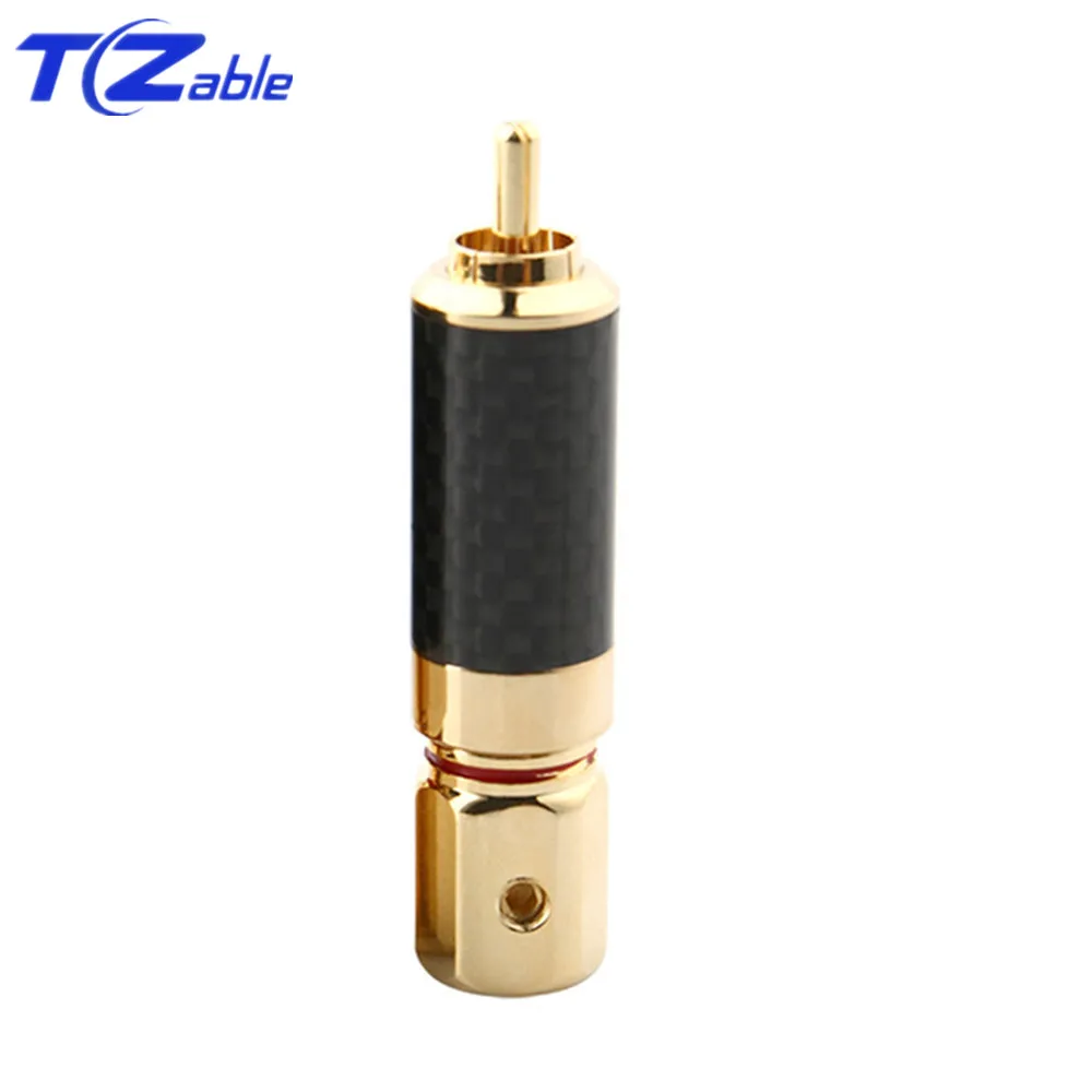 Red RCA HiFi аудио разъем динамик штекер DIY припой разъем для сращивания проводов адаптер углеродное волокно медь динамик терминал RCA штекер - Цвет: Red