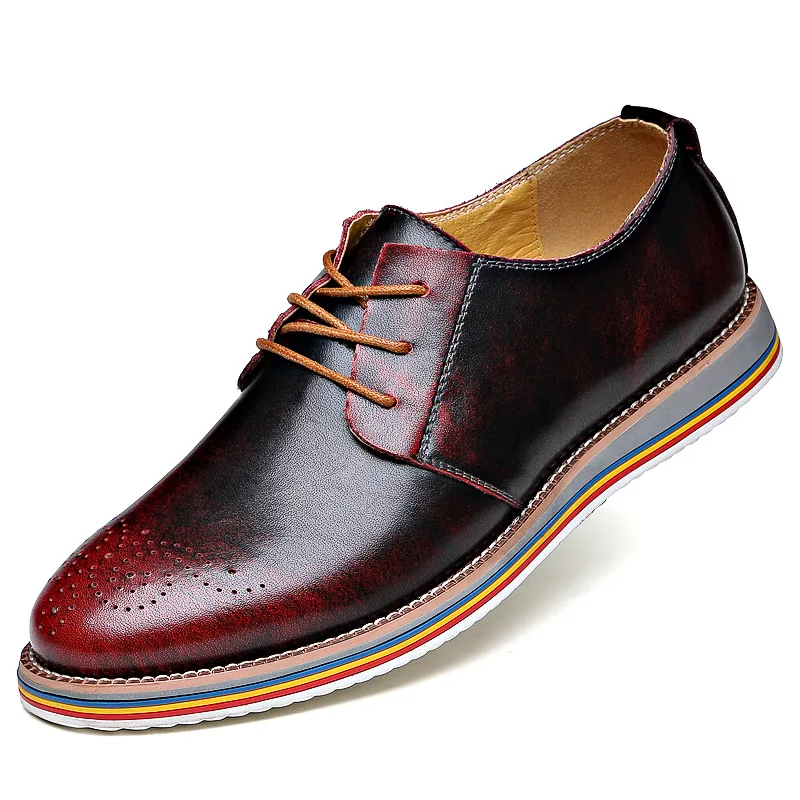Высокого Качества для Мужчин Оксфорды Обувь Британский Стиль Резные Из