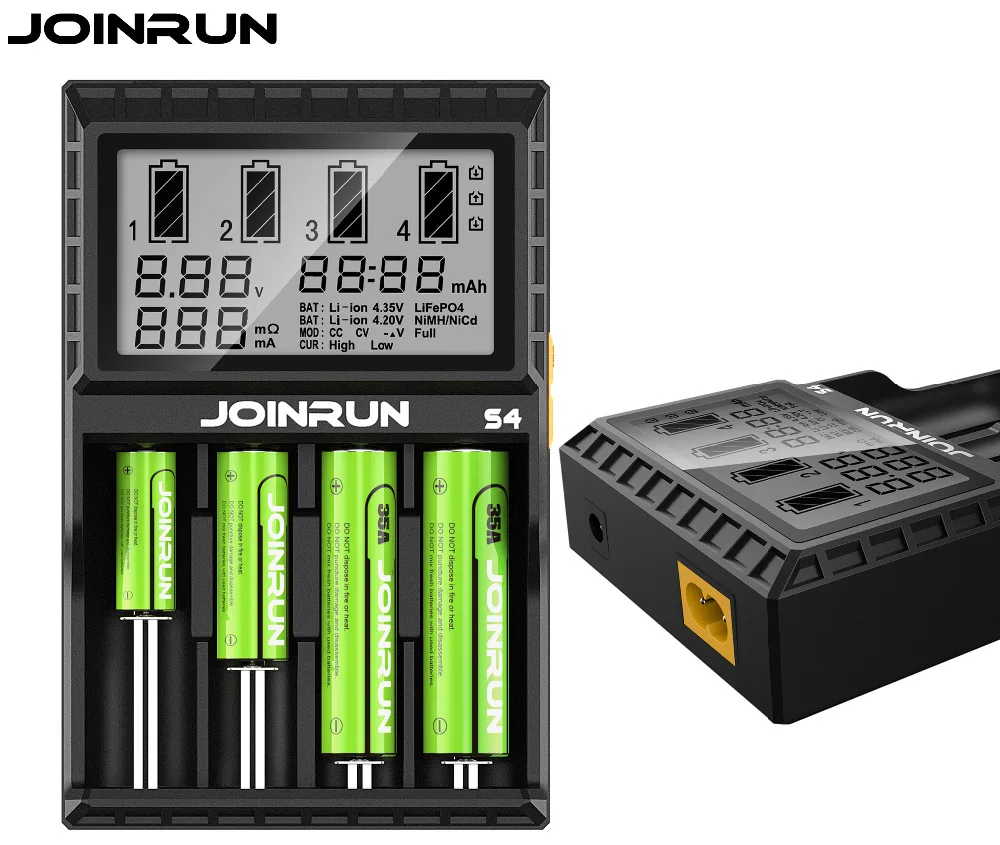 JOINRUN S4 Smart 18650 Батарея Зарядное устройство литий-ионная Ni-MH Ni-Cd AAAA AAA AA 14500 16340 14650 26650 16500 16650 14350 Батарея Зарядное устройство