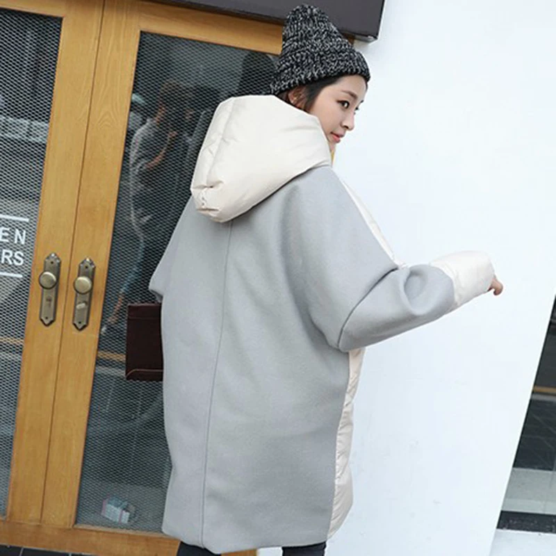 2018 New Autumn Winter women Cotton jacket Fashion Loose Large Size Hooded Warm Long Coat Casual Female Parkas NW579 | Женская одежда