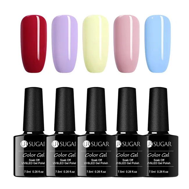5Pcs Set 2 UR SUGAR Nail Set UV LED Lamp Dryer With 12pcs Nail Gel Polish Kit Soak Off Manicure Tools Set electric Nail drill For Nail Art - Цвет: 5Pcs Set 2