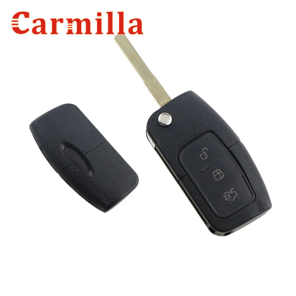Carmilla автомобильные наклейки для ключей из углеродного волокна Ford Fiesta 2 3 Focus 2009 2012