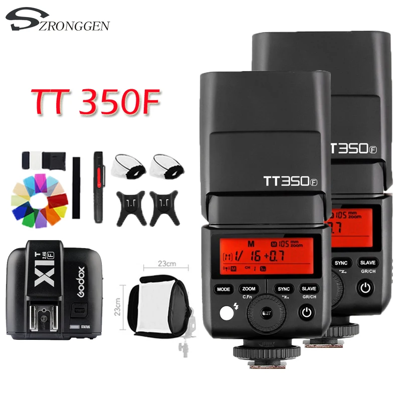 Godox 2 * TT350F 4G Wireless X System Speedlite Flash TTL HSS GN36 1/8000S с фотовспышкой TTL|ttl hss|flash ttlspeedlite flash |