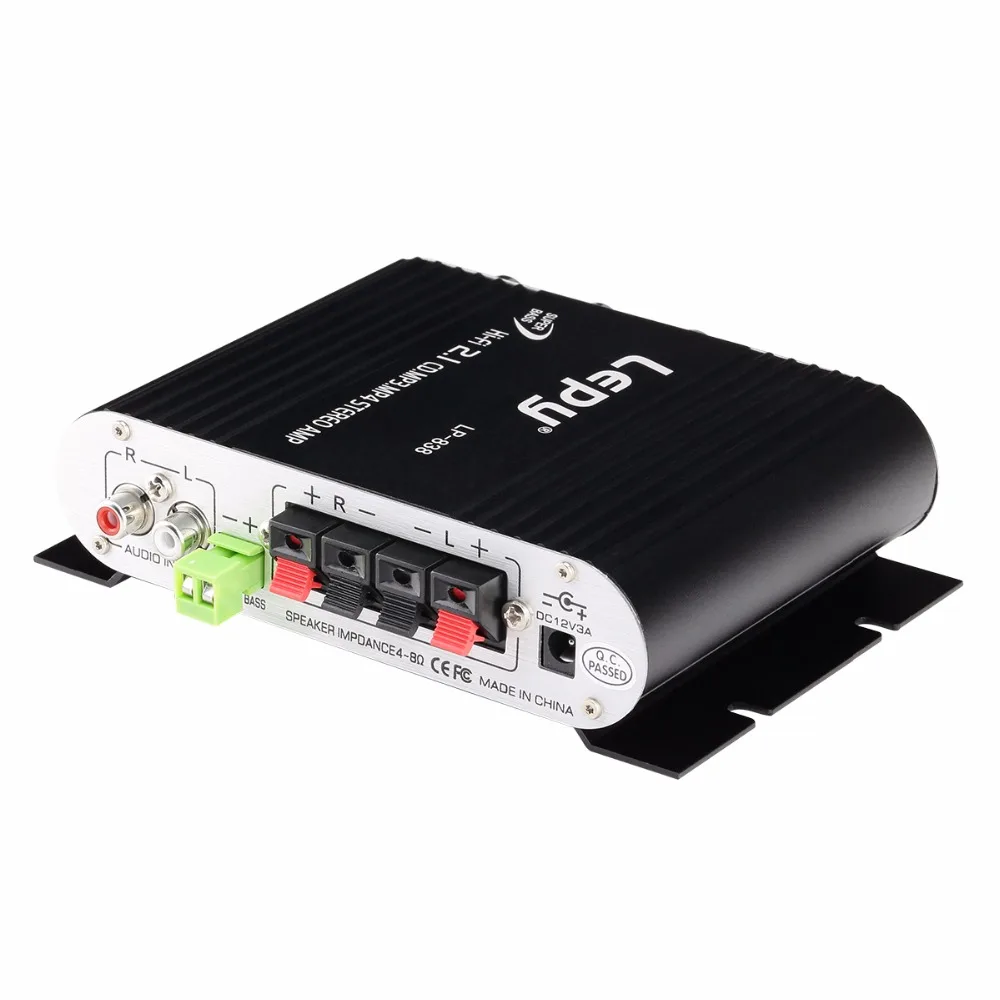 Lepy LP 838 мини Hi Fi 2 1 Автомобиль 3 канала разъем Усилитель сабвуфер MP3 MP4 Стерео Плеер