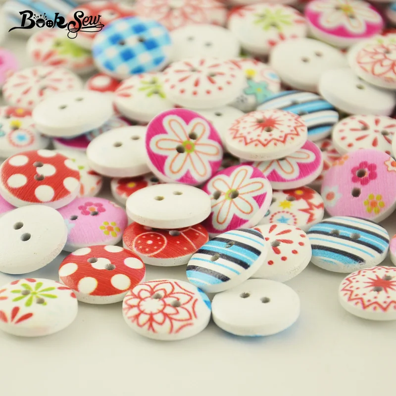 Деревянные пуговицы с двумя отверстиями 15 мм 100 шт./лот|2 hole wooden buttons|buttons 100pcswooden