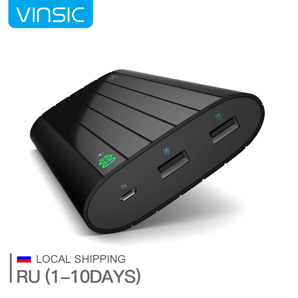 Из России) Vinsic Iron P6 20000 мАч Внешний аккумулятор зарядное устройство двойной USB для iPhone X iPhone 8 samsung htc