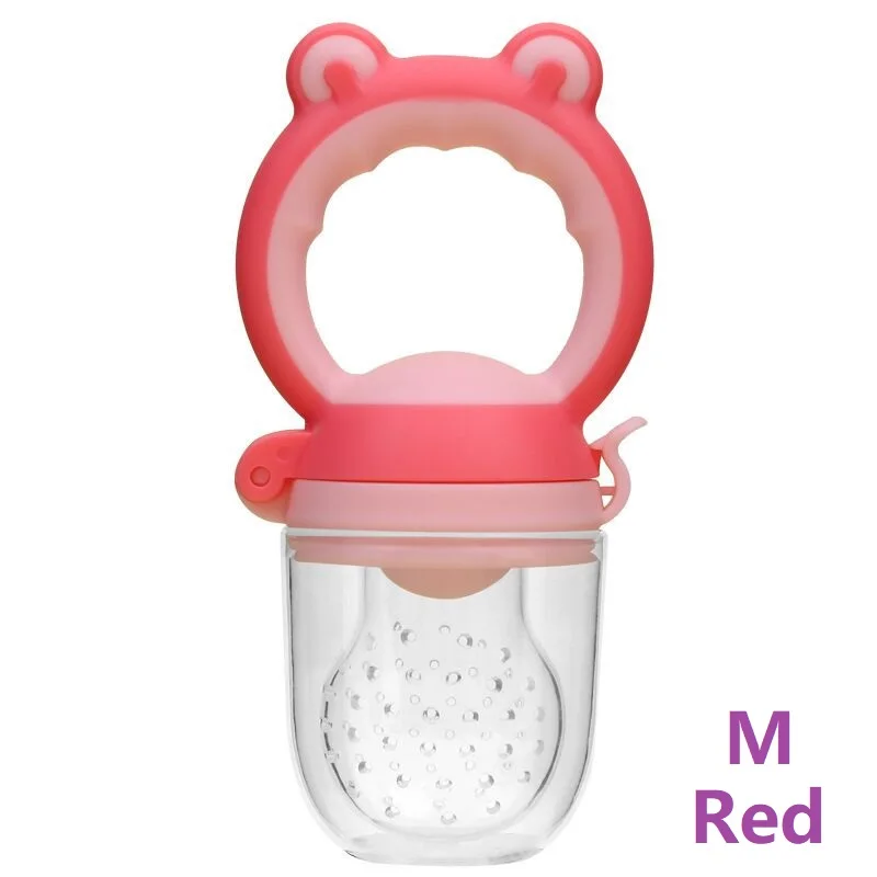 Red M Поднять младшего возраста с рисунками героев из мультфильмов, рисунок лягушки, свежий Еда детская Силиконовая пустышка Bebes кукла трансфер до пустышки для младенцев Fuit соски-пустышки Фидер для Sucette соски chupetas - Цвет: Red M