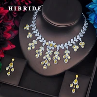 hibride fashion design top quality yellow cubic zircon jewelry set for women bridal bijoux parures femmes engagement set n 660