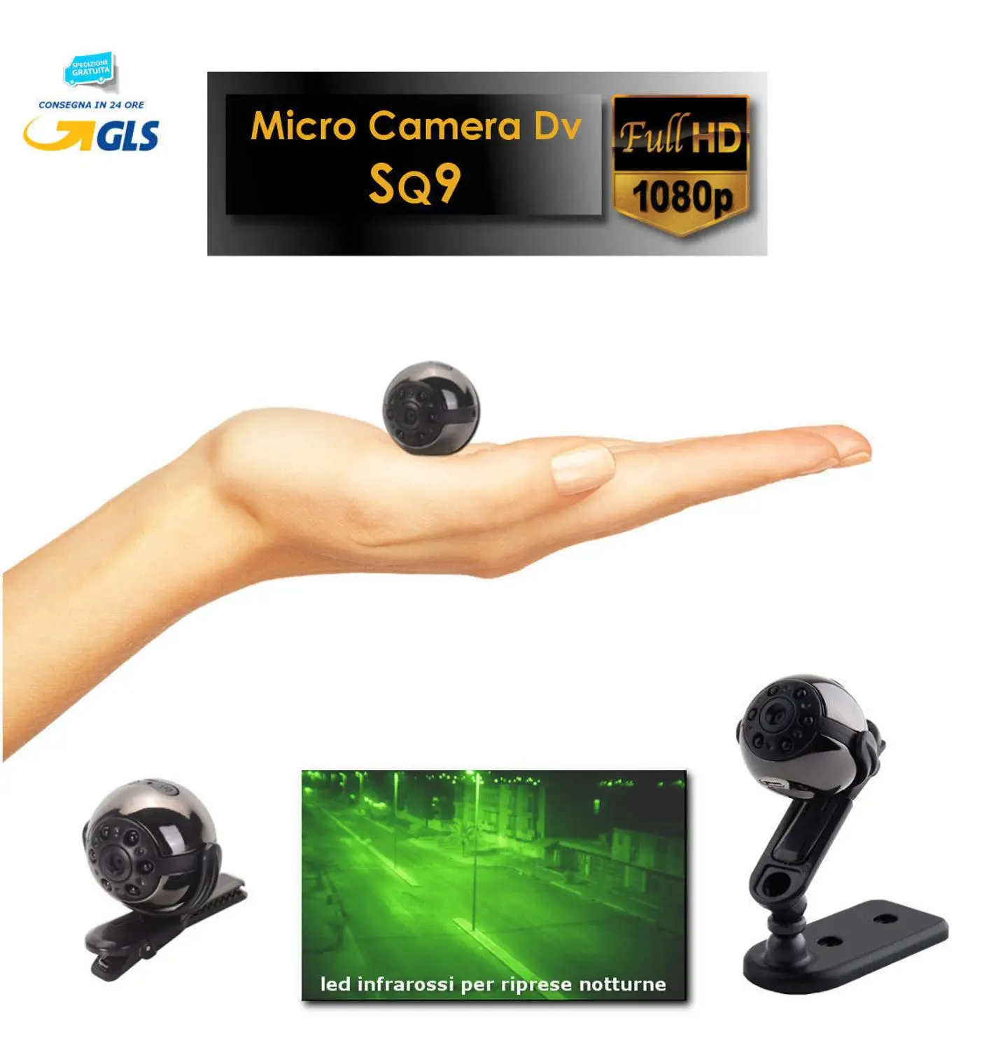 Мини камера Asmile HD 1080P 720 P цифровая инфракрасная ночного видения SQ9 с поворотом на