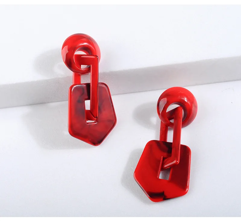 Новые Модные Акриловые геометрические висячие серьги винтажные большие