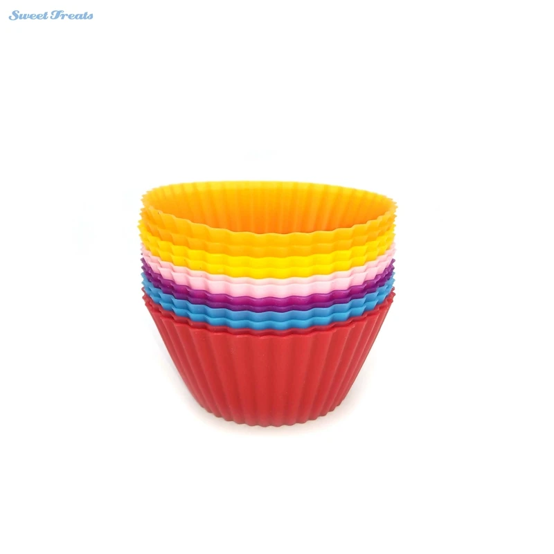 12 шт. силиконовые формочки для маффинов 7 см|cake tools|cupcake linerssilicone cup cake |