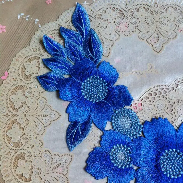 1 шт. 30*27 5 см DIY Королевский синий кружевной воротник для лоскутного шитья