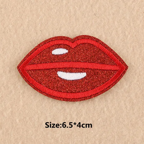 5 шт./лот Красные Губы Вышитые нашивки на одежду &quotсделай сам&quot глажка украшения