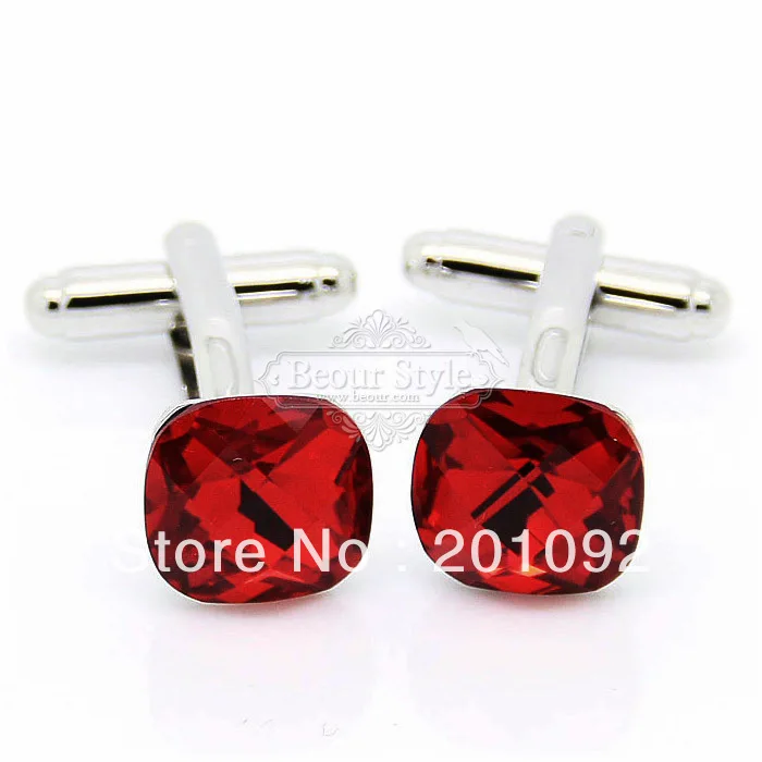 Романтика Красный Кристалл Запонки|red crystal cufflinks|crystal cufflinkscufflinks cufflinks |